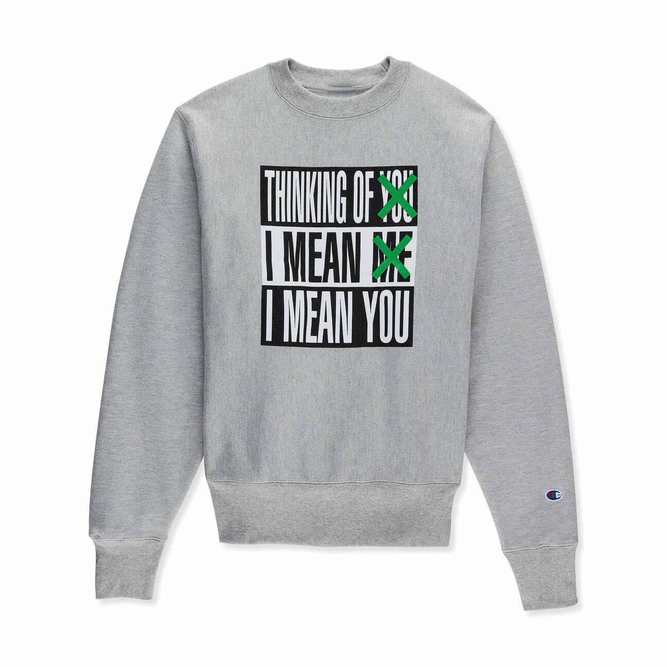 Barbara Kruger Champion Sweatshirt - Gray