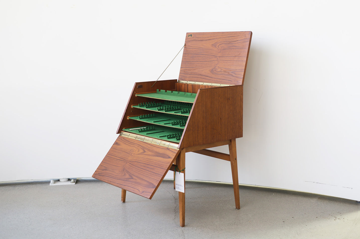 Swedish Teak Flatware Service Cabinet