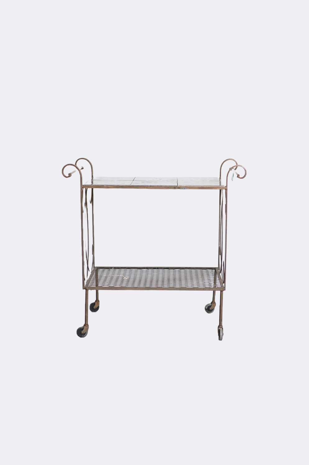 Ceramic Tile Iron Tea Cart