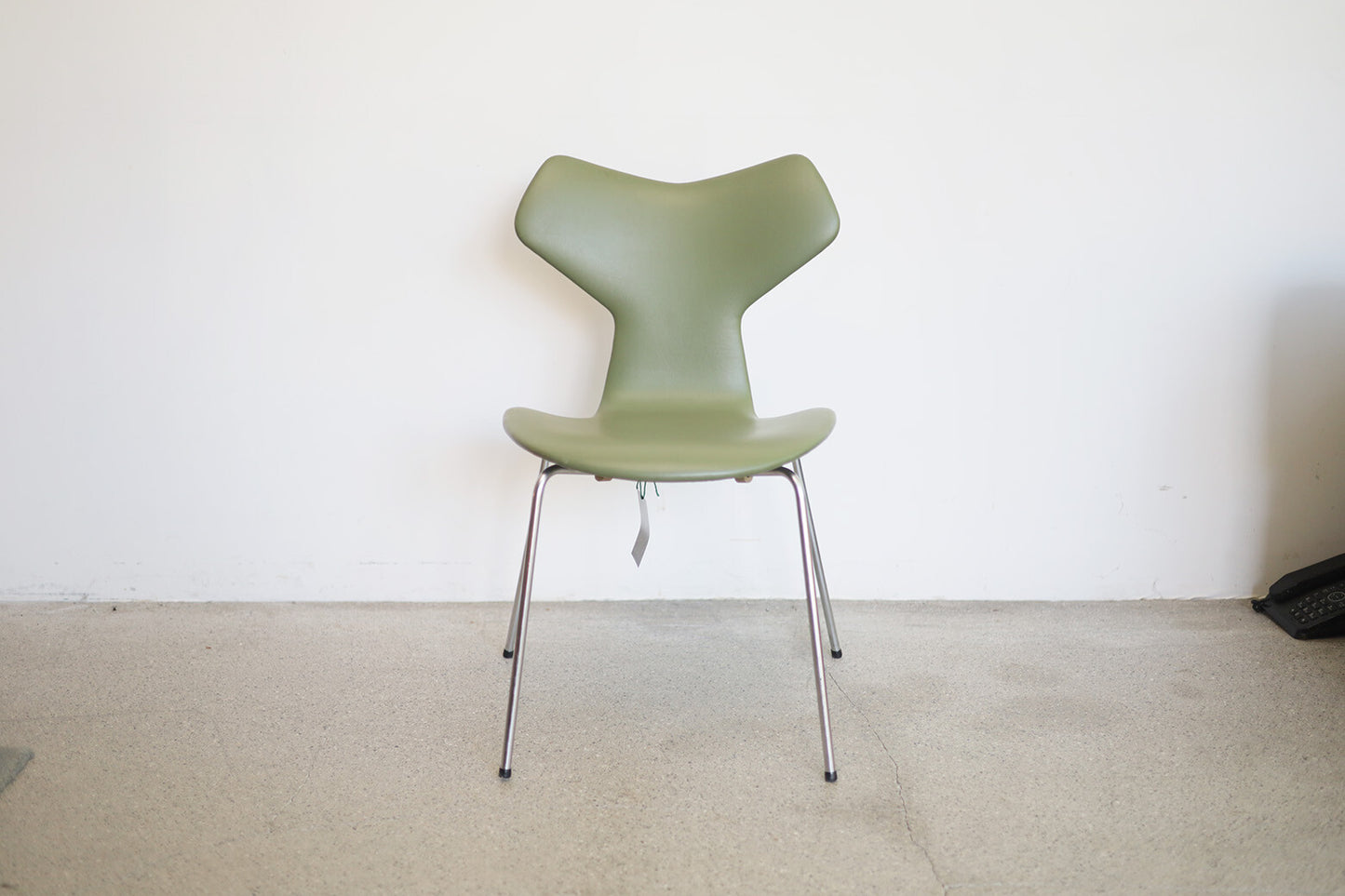 Fritz Hansen Grand Prix Chair - green leather