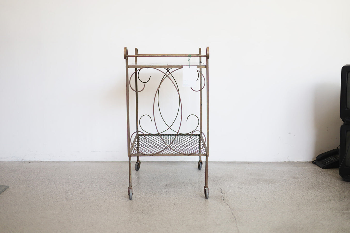 Ceramic Tile Iron Tea Cart