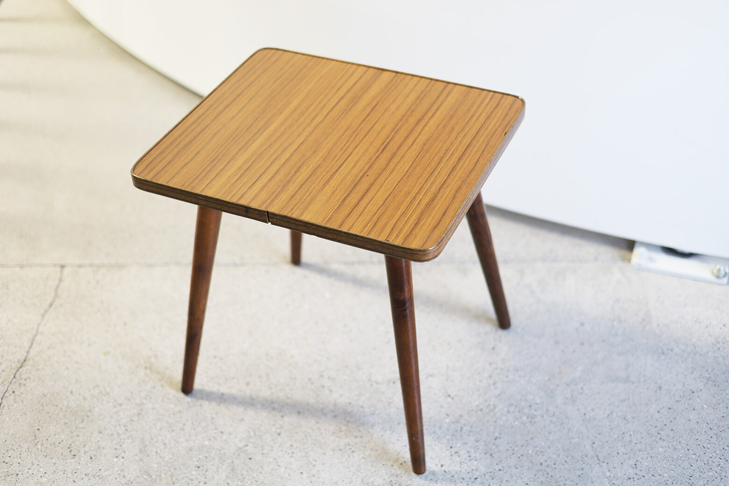 DUTCH SIDE TABLE, C.1950'S Tapered beech legs