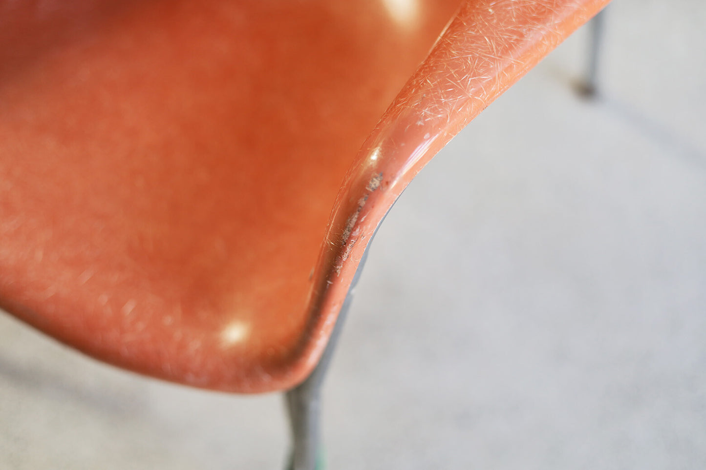 Orange Wing Back Fiber Glass Armchair