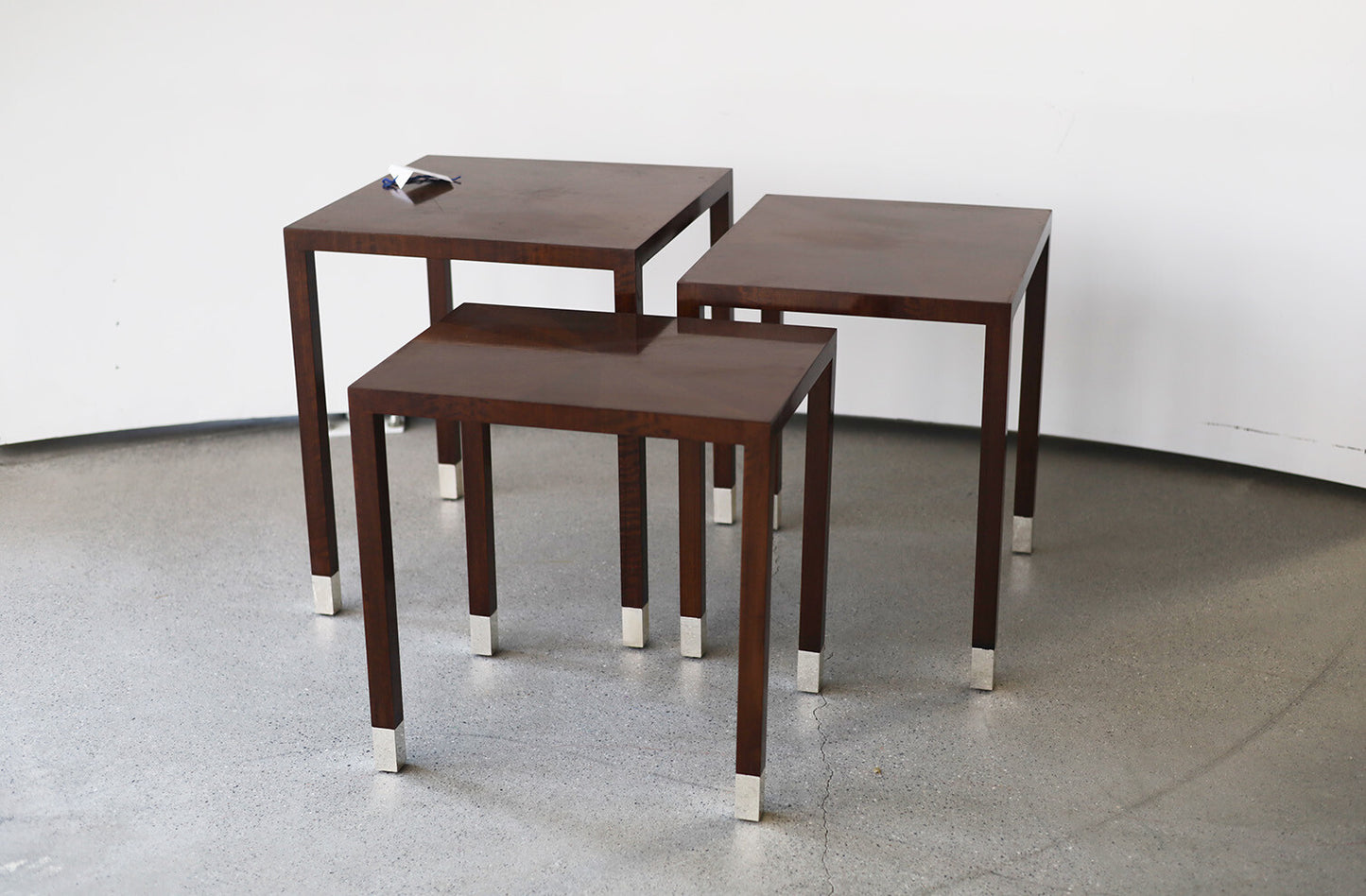 Modern Mahogany Nesting Table Set of 3