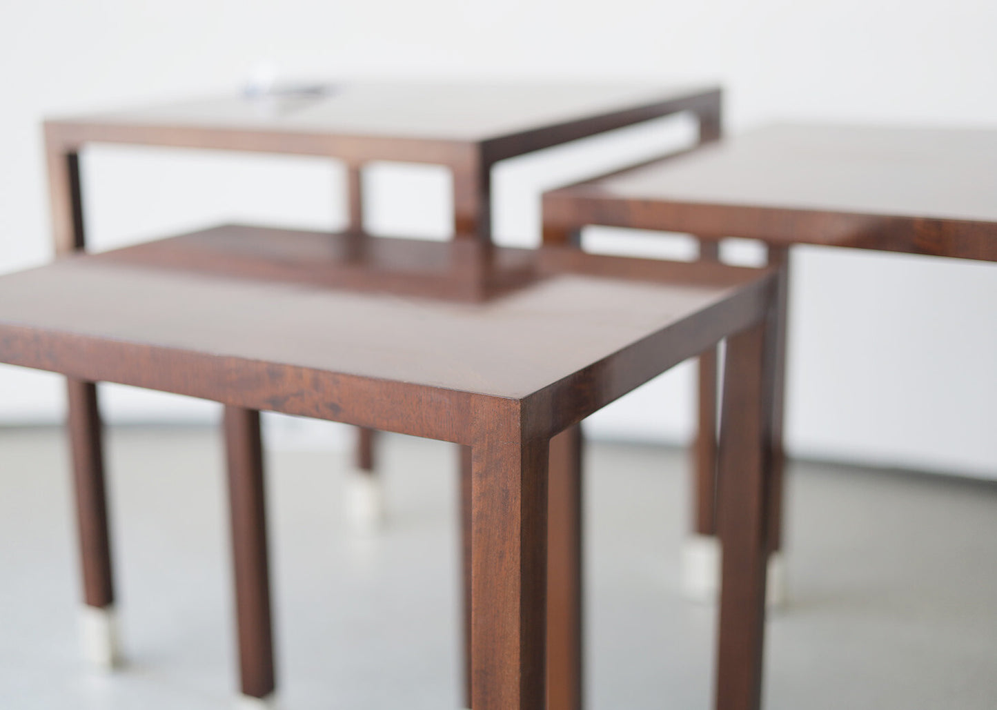 Modern Mahogany Nesting Table Set of 3