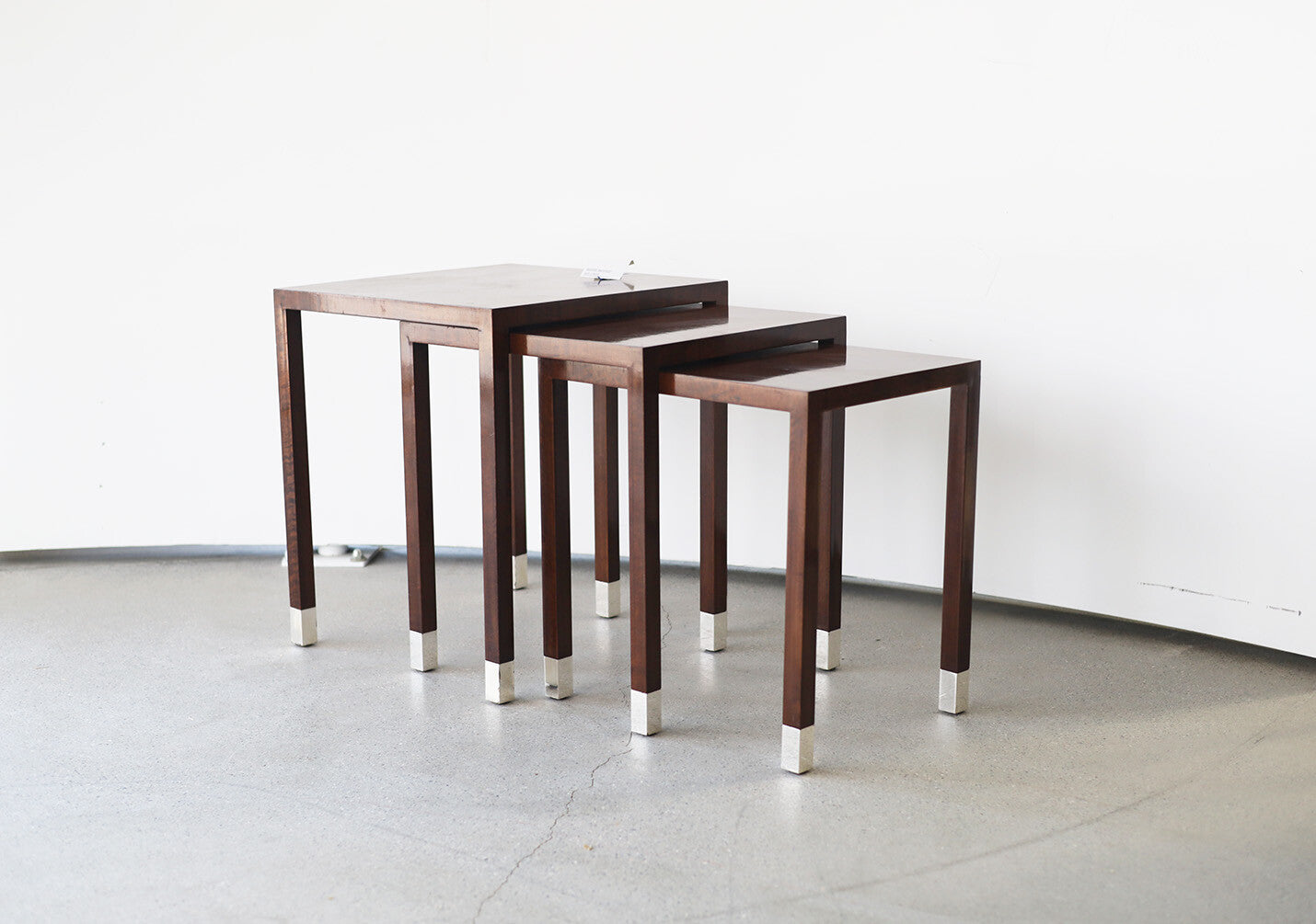 Modern Mahogany Nesting Table Set of 3